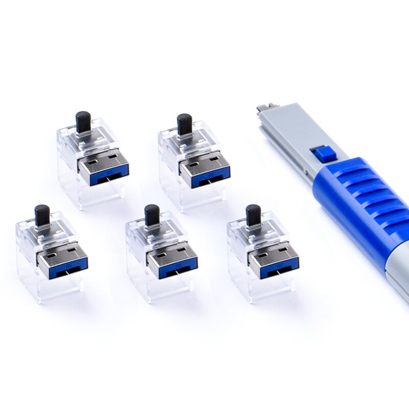 SMARTKEEPER ESSENTIAL 5x LAN Cable Locks mit 1x Lock Key Basic Blau