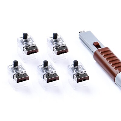 SMARTKEEPER ESSENTIAL 5x LAN Cable Locks mit 1x Lock Key Basic Braun