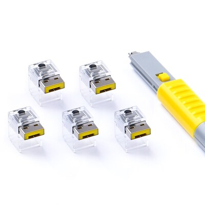 SMARTKEEPER ESSENTIAL 5x LAN Cable Locks mit 1x Lock Key Basic Gelb