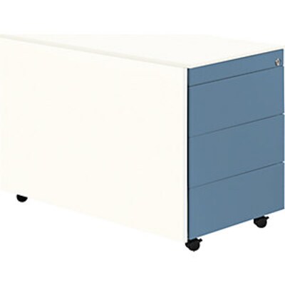 mm mit günstig Kaufen-Schubladencontainer mit Rollen, 570x800mm, Stahlplatte, 3xSchublade, weiß/blau. Schubladencontainer mit Rollen, 570x800mm, Stahlplatte, 3xSchublade, weiß/blau <![CDATA[• Hochwertige Schubladenführung mit Selbsteinzug und Dämpfung. • Alle A