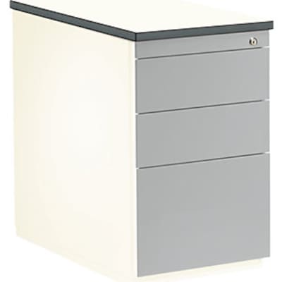 Hub 8 günstig Kaufen-Schubladencontainer, 720x800 mm, 2 Materialschübe, 1 Hängereg., weiß/alu. Schubladencontainer, 720x800 mm, 2 Materialschübe, 1 Hängereg., weiß/alu <![CDATA[• Schubladen mit Griffrinnen auf beiden Seiten und geschlossenem Bo