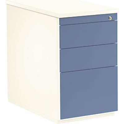 mauser Schubladencontainer,720x800mm, 2xMaterialschub, Hängeregistratur, weiß/blau | 04250633398197