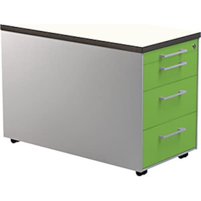 Ho Ho günstig Kaufen-Schubladencontainer auf Rollen, 529x800mm, 3 Schubl., alusilber/gelbgrün/weiß. Schubladencontainer auf Rollen, 529x800mm, 3 Schubl., alusilber/gelbgrün/weiß <![CDATA[• Hochwertige Schubladenführung mit Selbsteinzug und Dämpfung. 