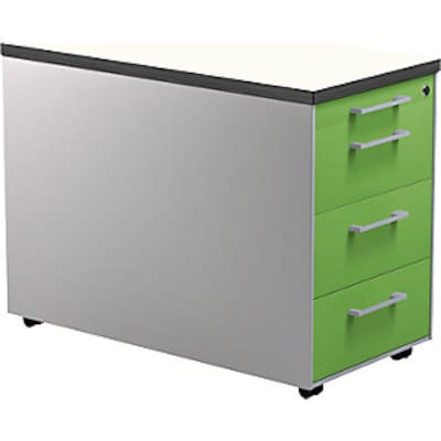 Silber mit günstig Kaufen-Schubladencontainer auf Rollen, 579x800mm, 3 Schubl., alusilber/gelbgrün/weiß. Schubladencontainer auf Rollen, 579x800mm, 3 Schubl., alusilber/gelbgrün/weiß <![CDATA[• Hochwertige Schubladenführung mit Selbsteinzug und Dämpfung. 