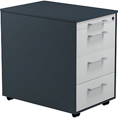 mauser Schubladencontainer auf Rollen, 570x600mm, 3 Schubl., anthrazitgrau/lichtgrau | 04250633326657