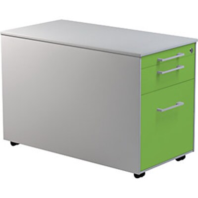 mauser Schubladencontainer m.Rollen, 520x800mm, 1 Materialschub, alu/gelbgrün/alusilber | 04250633326794