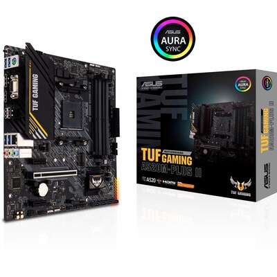 A520M A günstig Kaufen-TUF GAMING A520M-PLUS II mATX Mainboard Sockel AM4 DP/HDMI/USB-C. TUF GAMING A520M-PLUS II mATX Mainboard Sockel AM4 DP/HDMI/USB-C <![CDATA[• mATX Mainboard mit Sockel AMD AM4 für AMD RYZEN 5000 Serie-CPU • AMD A520-Chipsatz • 128 GB max. RAM, DDR4