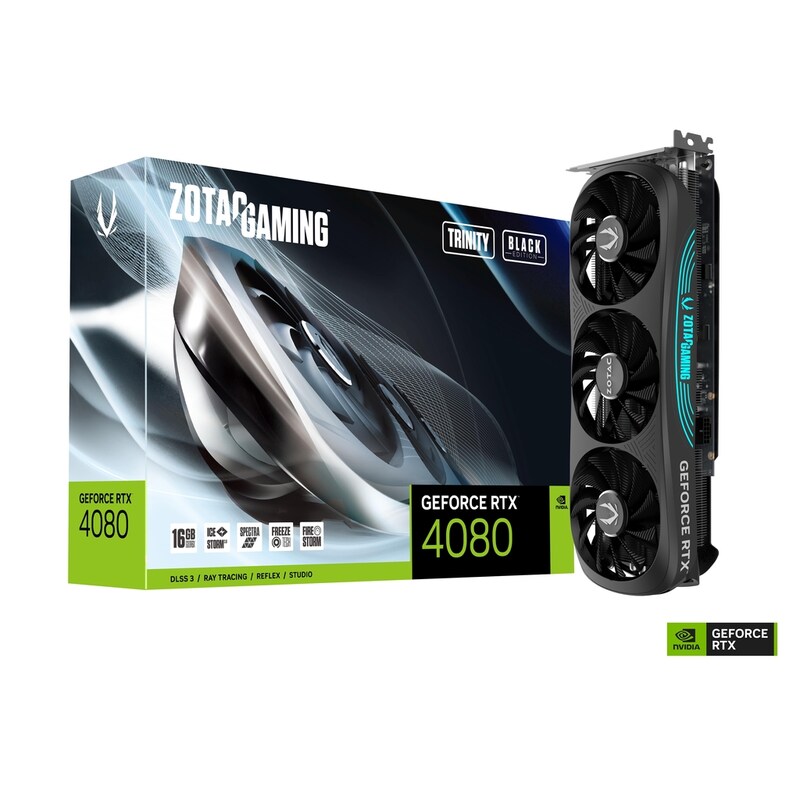 ZOTAC GAMING GeForce RTX 4080 TRINITY Black 16GB GDDR6X Grafikkarte 3xDP/HDMI