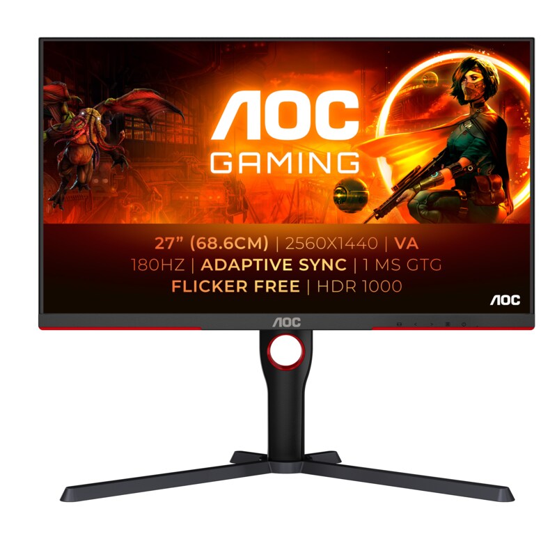 AOC Q27G3XMN 68,6cm (27") QHD VA Gaming Monitor 16:9 HDMI/DP 180Hz 0,5ms Sync