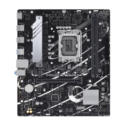 USB Board günstig Kaufen-ASUS PRIME B760M-R D4 mATX Mainboard Sockel 1700 HDMI/USB-A. ASUS PRIME B760M-R D4 mATX Mainboard Sockel 1700 HDMI/USB-A <![CDATA[• mATX Mainboard mit Sockel Intel 1700 für Intel Core 14. Generation-CPU • Intel B760-Chipsatz, Intel HD Graphics Grafik