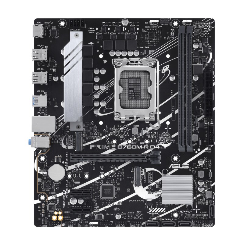 ASUS PRIME B760M-R D4 mATX Mainboard Sockel 1700 HDMI/USB-A