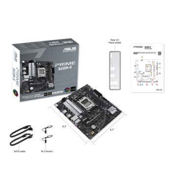 HD SAT günstig Kaufen-ASUS PRIME B650M-R mATX Mainboard Sockel AM5 M.2/HDMI/USB-C. ASUS PRIME B650M-R mATX Mainboard Sockel AM5 M.2/HDMI/USB-C <![CDATA[• mATX Mainboard mit Sockel AMD AM5 für AMD RYZEN 7000 Serie-CPU • AMD B650-Chipsatz, Radeon Vega Grafik (Ryzen CPU) Gra