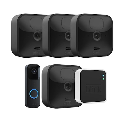 Audio  günstig Kaufen-Blink Outdoor 4 Überwachungskamera mit Sync Module + Blink Doorbell. Blink Outdoor 4 Überwachungskamera mit Sync Module + Blink Doorbell <![CDATA[• kabellose, batteriebetriebene Überwachungskamera • Zwei-Wege-Audio – Sprechen Sie mit Besu