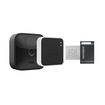 Blink Outdoor 1 Überwachungskamera mit Sync Module + 256 GB Samsung USB-Stick