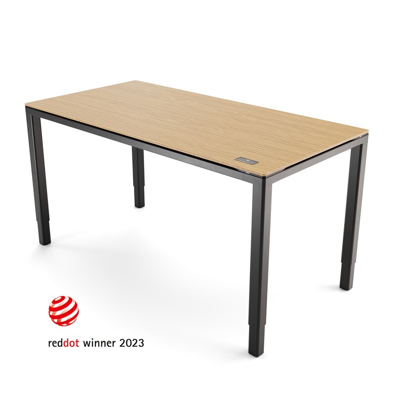 Yaasa Desk Four Bambus 160x80cm - Schwarzes Gestell