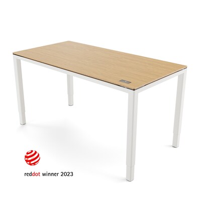 Yaasa Desk Four Bambus 160x80cm - Weisses Gestell