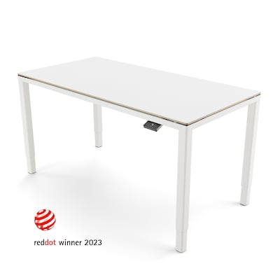 Yaasa Desk Four Multiplex 160x80cm - Weisse Platte mit weissem Gestell