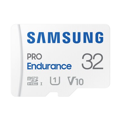 Endurance günstig Kaufen-Samsung PRO Endurance 32 GB microSD-Speicherkarte mit SD-Adapter. Samsung PRO Endurance 32 GB microSD-Speicherkarte mit SD-Adapter <![CDATA[• Speichertyp: microSDXC (UHS-I) inklusive USB-Adapter • Speicherkapazität: 32 GB • Geschwindigkeitsklasse: 