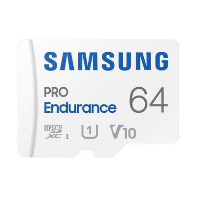 USB mit günstig Kaufen-Samsung PRO Endurance 64 GB microSD-Speicherkarte mit SD-Adapter. Samsung PRO Endurance 64 GB microSD-Speicherkarte mit SD-Adapter <![CDATA[• Speichertyp: microSDXC (UHS-I) inklusive USB-Adapter • Speicherkapazität: 64 GB • Geschwindigkeitsklasse: 