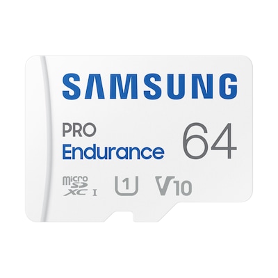 Endurance günstig Kaufen-Samsung PRO Endurance 64 GB microSD-Speicherkarte mit SD-Adapter. Samsung PRO Endurance 64 GB microSD-Speicherkarte mit SD-Adapter <![CDATA[• Speichertyp: microSDXC (UHS-I) inklusive USB-Adapter • Speicherkapazität: 64 GB • Geschwindigkeitsklasse: 