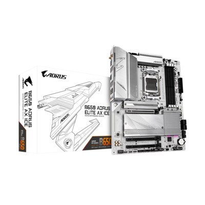 Serie 700 günstig Kaufen-GIGABYTE B650 AORUS ELITE AX ICE ATX Mainboard Sockel AM5 HDMI/DP/USB-C/M.2. GIGABYTE B650 AORUS ELITE AX ICE ATX Mainboard Sockel AM5 HDMI/DP/USB-C/M.2 <![CDATA[• ATX Mainboard mit Sockel AMD AM5 für AMD RYZEN 7000 Serie-CPU • AMD B650-Chipsatz, AMD