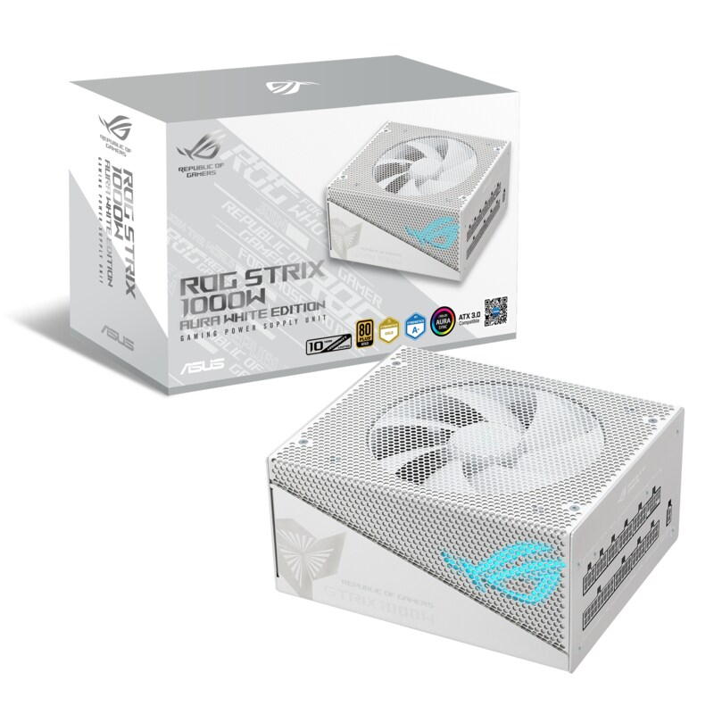 ASUS ROG Strix 1000W AURA Edition White Gaming Netzteil 80+ Gold Modular