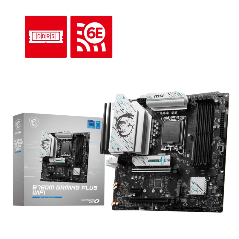 MSI B760M GAMING PLUS WIFI ATX Mainboard Sockel 1700 M.2/WIFI/BT/DP/HDMI/USB-C