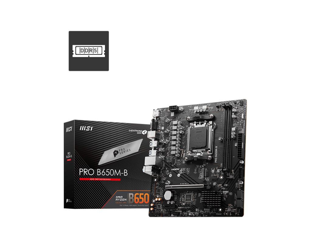 MSI PRO B650M-B mATX Mainboard Sockel AM5 HDMI/VGA