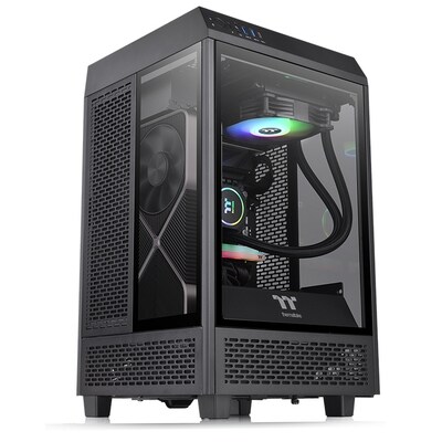 Thermaltake The Tower 100 Mini-Tower Mini-ITX Gehäuse mit Sichtfenster schwarz