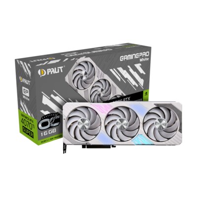 16GB  günstig Kaufen-PALIT GeForce RTX 4070Ti Super GamingPro White OC 16GB GDDR6X Grafikkarte. PALIT GeForce RTX 4070Ti Super GamingPro White OC 16GB GDDR6X Grafikkarte <![CDATA[• NVIDIA GeForce RTX 4070Ti Super, werkseiting Übertaktet • 16 GB GDDR6X-RAM (256bit Speiche