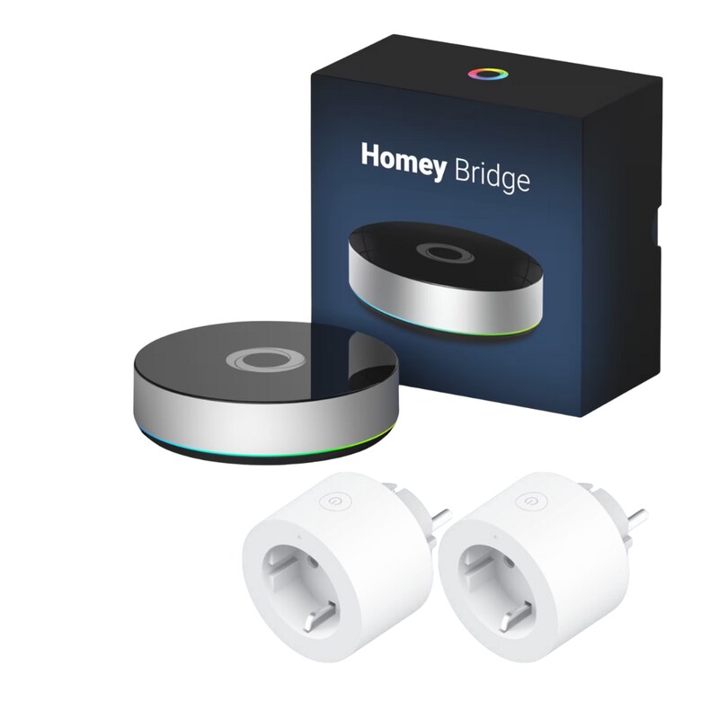 Homey Bridge Smart-Home-Zentrale Gateway Energiespar-Set mit 2x Aqara Smart Plug