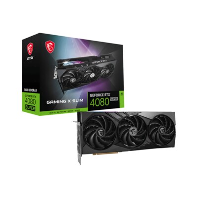 Karte 5 günstig Kaufen-MSI GeForce RTX 4080 Super 16GB GAMING X Slim Grafikkarte 2xDP/HDMI. MSI GeForce RTX 4080 Super 16GB GAMING X Slim Grafikkarte 2xDP/HDMI <![CDATA[• NVIDIA GeForce RTX 4080 Super, ADA Lovelace, DLSS 3 • 16 GB GDDR6X-RAM (256bit Speicherinterface) • C