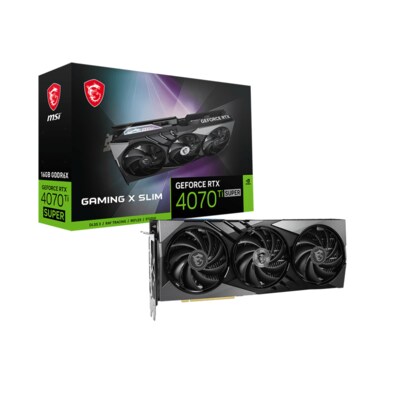 16GB  günstig Kaufen-MSI GeForce RTX 4070Ti Super 16GB Gaming X Slim Grafikkarte 3xDP/HDMI. MSI GeForce RTX 4070Ti Super 16GB Gaming X Slim Grafikkarte 3xDP/HDMI <![CDATA[• NVIDIA GeForce RTX 4070Ti Super, ADA Lovelace, DLSS 3 • 16 GB GDDR6X-RAM (256bit Speicherinterface)