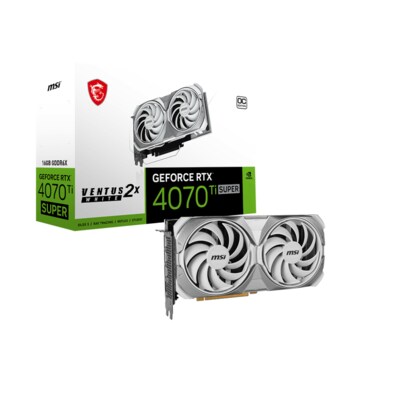 EL BI günstig Kaufen-MSI GeForce RTX 4070Ti Super 16GB VENTUS 2X White OC Grafikkarte 3xDP/HDMI. MSI GeForce RTX 4070Ti Super 16GB VENTUS 2X White OC Grafikkarte 3xDP/HDMI <![CDATA[• NVIDIA GeForce RTX 4070Ti Super, ADA Lovelace, DLSS 3 • 16 GB GDDR6X-RAM (256bit Speicher
