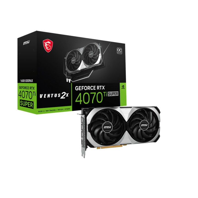 MSI GeForce RTX 4070Ti Super 16GB VENTUS 2X OC Grafikkarte 3xDP/HDMI