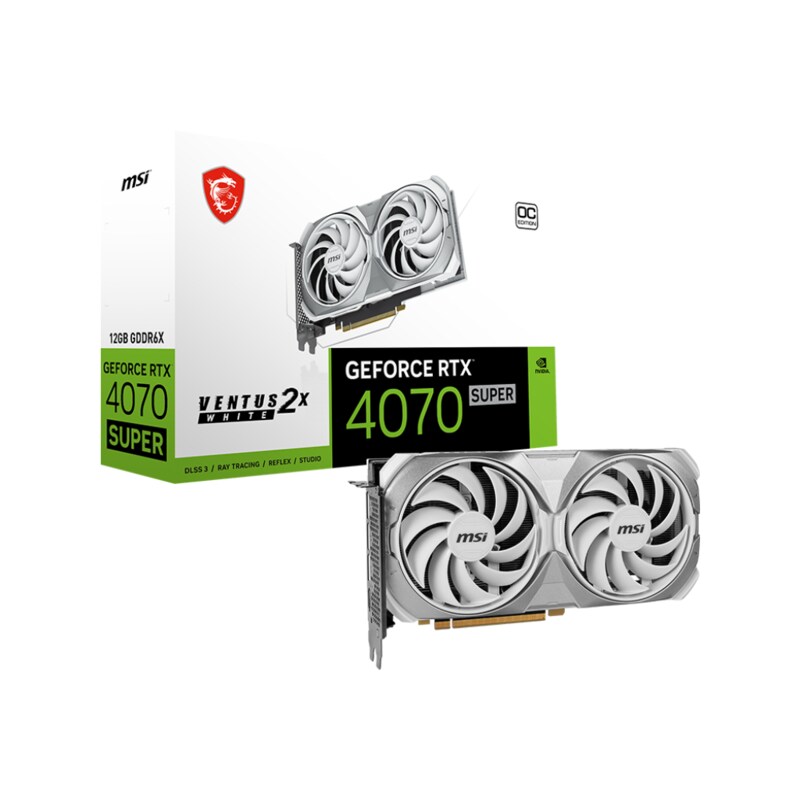 MSI GeForce RTX 4070 Super 12GB VENTUS 2X White OC Grafikkarte 3xDP/HDMI