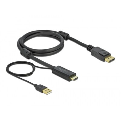 Delock USB günstig Kaufen-Delock 85963 HDMI + USB zu DisplayPort Kabel 4K 30 Hz 1 m. Delock 85963 HDMI + USB zu DisplayPort Kabel 4K 30 Hz 1 m <![CDATA[• HDMI-Adapterkabel • Anschlüsse: HDMI A / USB A und DP Stecker • Farbe: schwarz, Länge: 1,0m • passend für: Audio/Vid