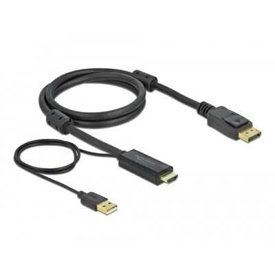 Kabel Adapterkabel günstig Kaufen-Delock 85963 HDMI + USB zu DisplayPort Kabel 4K 30 Hz 1 m. Delock 85963 HDMI + USB zu DisplayPort Kabel 4K 30 Hz 1 m <![CDATA[• HDMI-Adapterkabel • Anschlüsse: HDMI A / USB A und DP Stecker • Farbe: schwarz, Länge: 1,0m • passend für: Audio/Vid