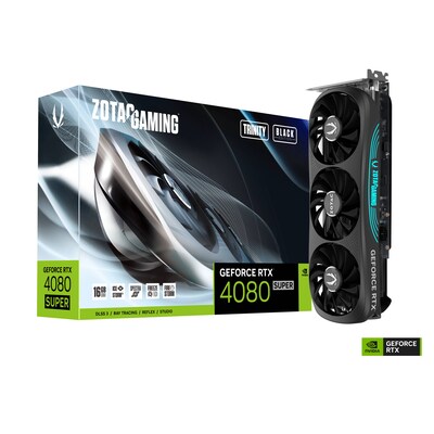 32/16GB günstig Kaufen-ZOTAC GAMING GeForce RTX 4080 Super Trinity Black Edition 16GB Grafikkarte. ZOTAC GAMING GeForce RTX 4080 Super Trinity Black Edition 16GB Grafikkarte <![CDATA[• GeForce RTX 4080 Super, Ada Lovelace mit DLSS 3 • 16GB GDDR6X-RAM (256bit Speicherinterfa