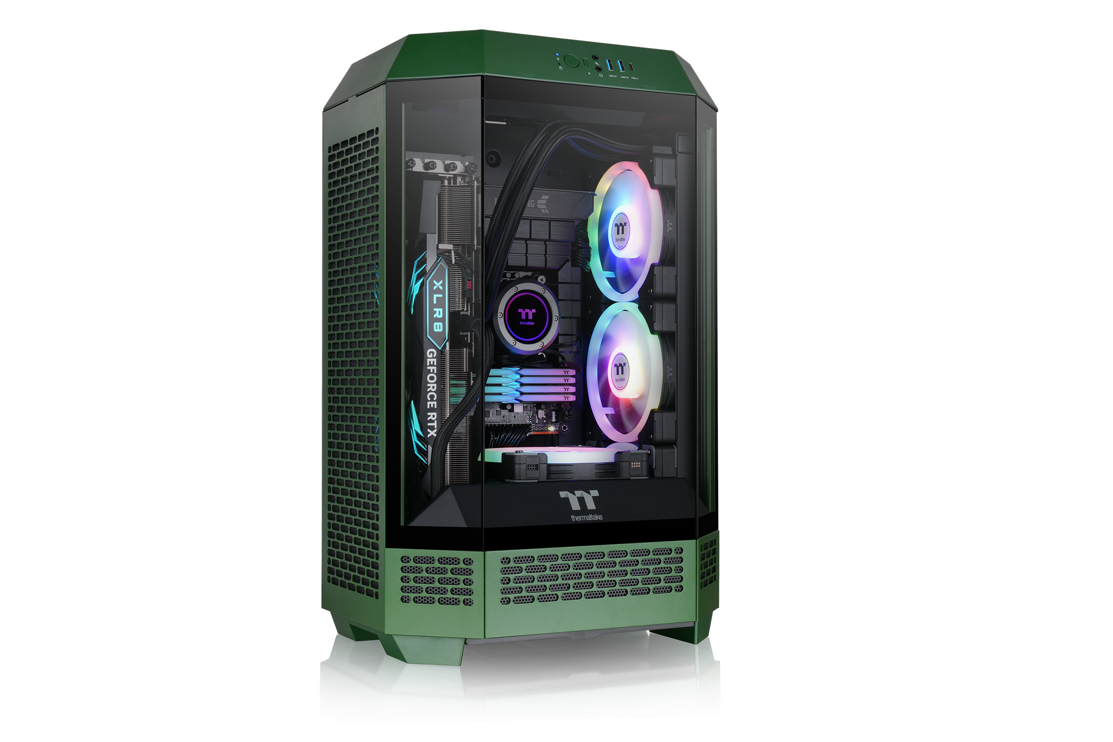 Thermaltake The Tower 300 Micro-ATX Geh&auml;use mit Sichtfenster Racing gr&uuml;n