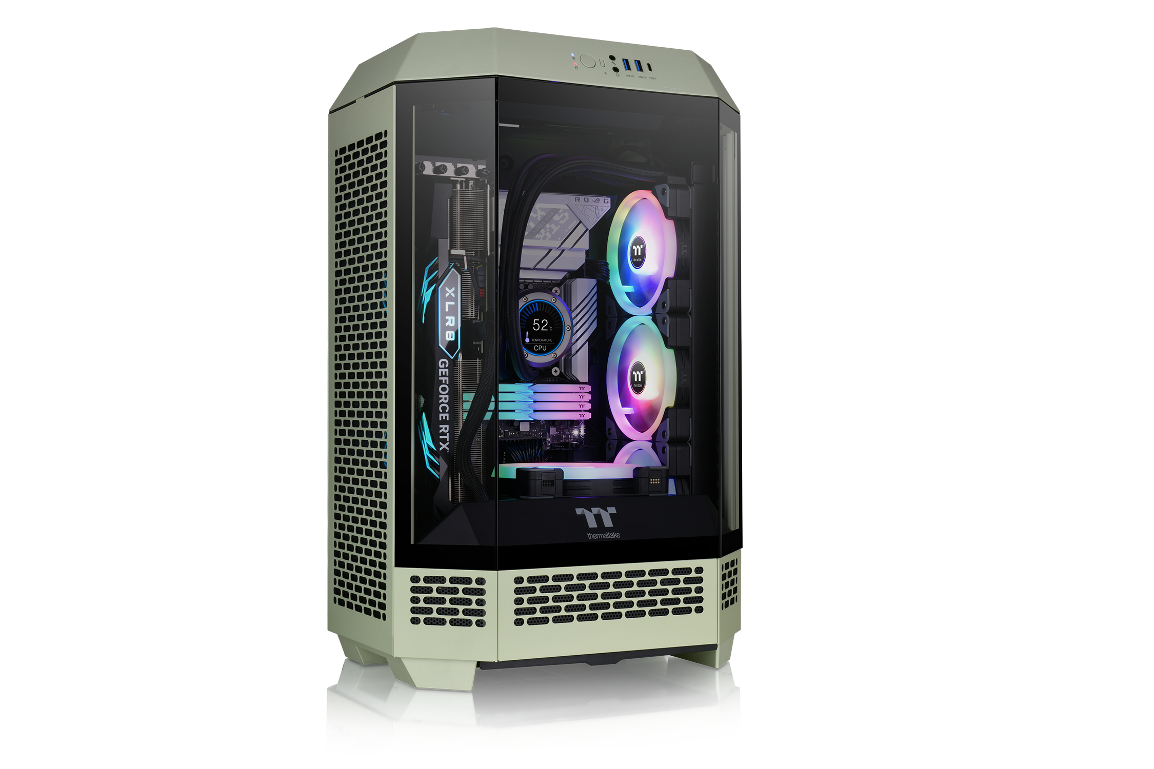 Thermaltake The Tower 300 Micro-ATX Geh&auml;use mit Sichtfenster Matcha Green