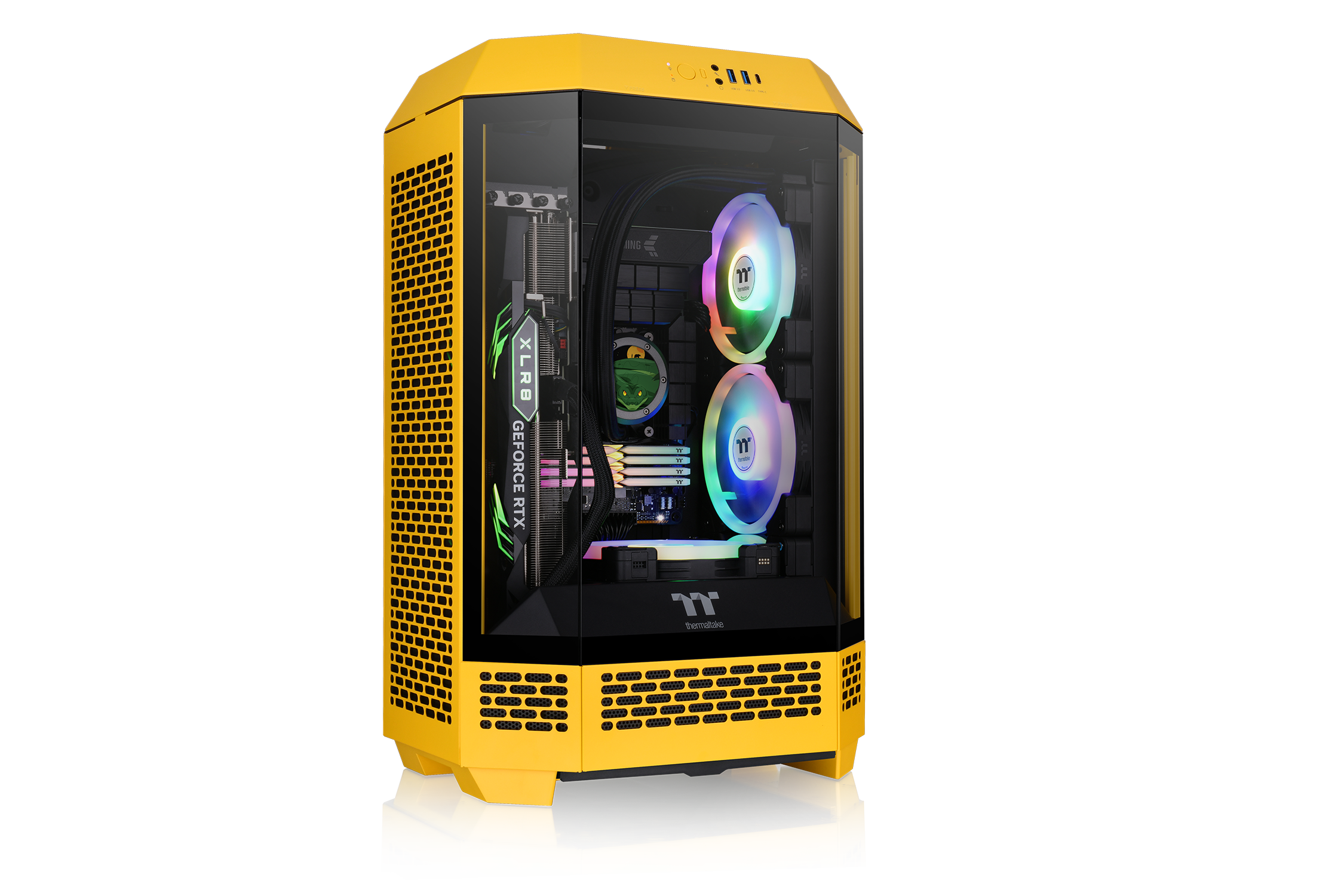 Thermaltake The Tower 300 Micro-ATX Geh&auml;use mit Sichtfenster Bumblebee