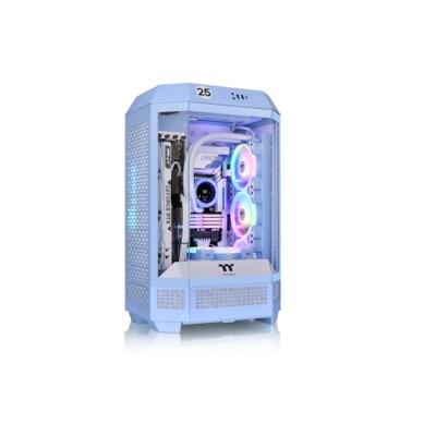 in 2 günstig Kaufen-THERMALTAKE The Tower 300 Micro-Tower Micro-ATX Gehäuse Sichtfenster blau. THERMALTAKE The Tower 300 Micro-Tower Micro-ATX Gehäuse Sichtfenster blau <![CDATA[• Micro-ATX Gehäuse, Micro Tower • Für Mainboards bis Micro-ITX Format • 2 x Vo