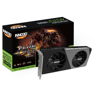 8GB/16GB günstig Kaufen-INNO3D GeForce RTX 4070Ti SUPER TWIN X2 16GB Grafikkarte 3xDP/HDMI. INNO3D GeForce RTX 4070Ti SUPER TWIN X2 16GB Grafikkarte 3xDP/HDMI <![CDATA[• GeForce RTX 4070 Ti Super, ADA Lovelace, DLSS 3 • 16 GB GDDR6X-RAM (256bit-Speicherinterface), 21Gbps, 67