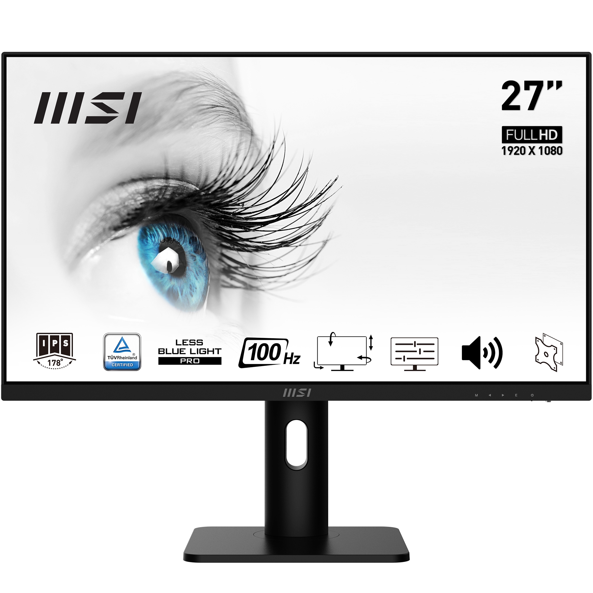 MSI Pro MP273APDE 69cm (27&quot;) FHD IPS Office Monitor 16:9 HDMI/DP/VGA 100Hz Sync