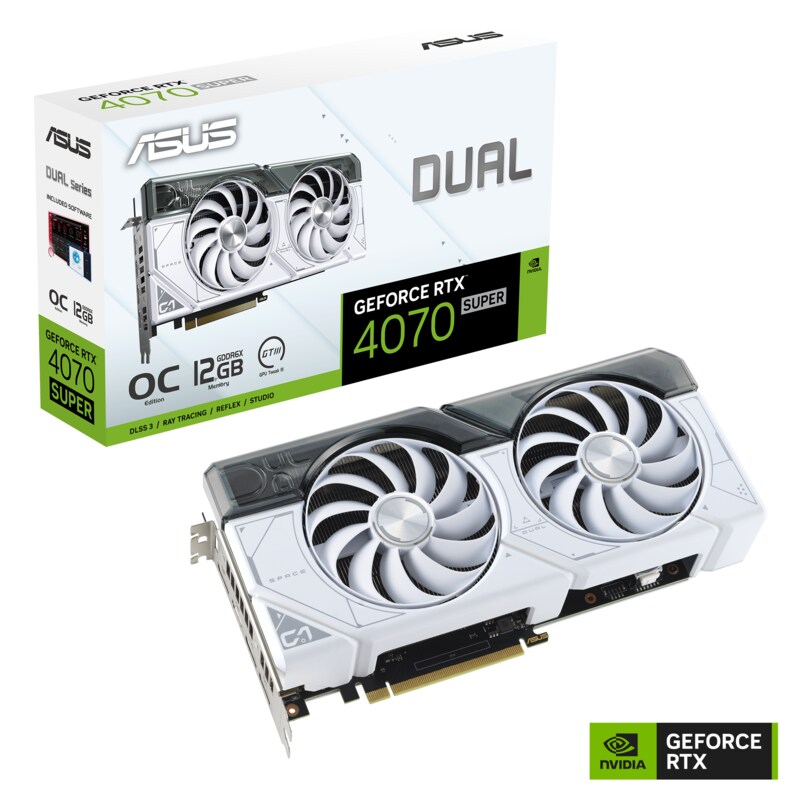 ASUS DUAL GeForce RTX 4070 Super OC WHITE 12GB Grafikkarte