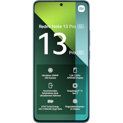 Phone 4  günstig Kaufen-Xiaomi Redmi Note 13 Pro 5G 8/256GB Dual-SIM Smartphone ocean steal. Xiaomi Redmi Note 13 Pro 5G 8/256GB Dual-SIM Smartphone ocean steal <![CDATA[• Farbe: blau • 2,4 GHz Qualcomm Snapdragon 7s Octa-Core-Prozessor • 200 Megapixel Hauptkamera mit opti
