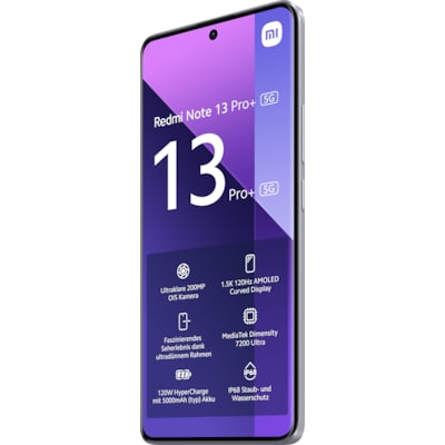 Haupt Kamera günstig Kaufen-Xiaomi Redmi Note 13 Pro+ 5G 12/512GB Dual-SIM Smartphone aurora purple. Xiaomi Redmi Note 13 Pro+ 5G 12/512GB Dual-SIM Smartphone aurora purple <![CDATA[• Farbe: lila • 2,8 GHz MediaTek Dimensity 7200 Octa-Core-Prozessor • 200 Megapixel Hauptkamera