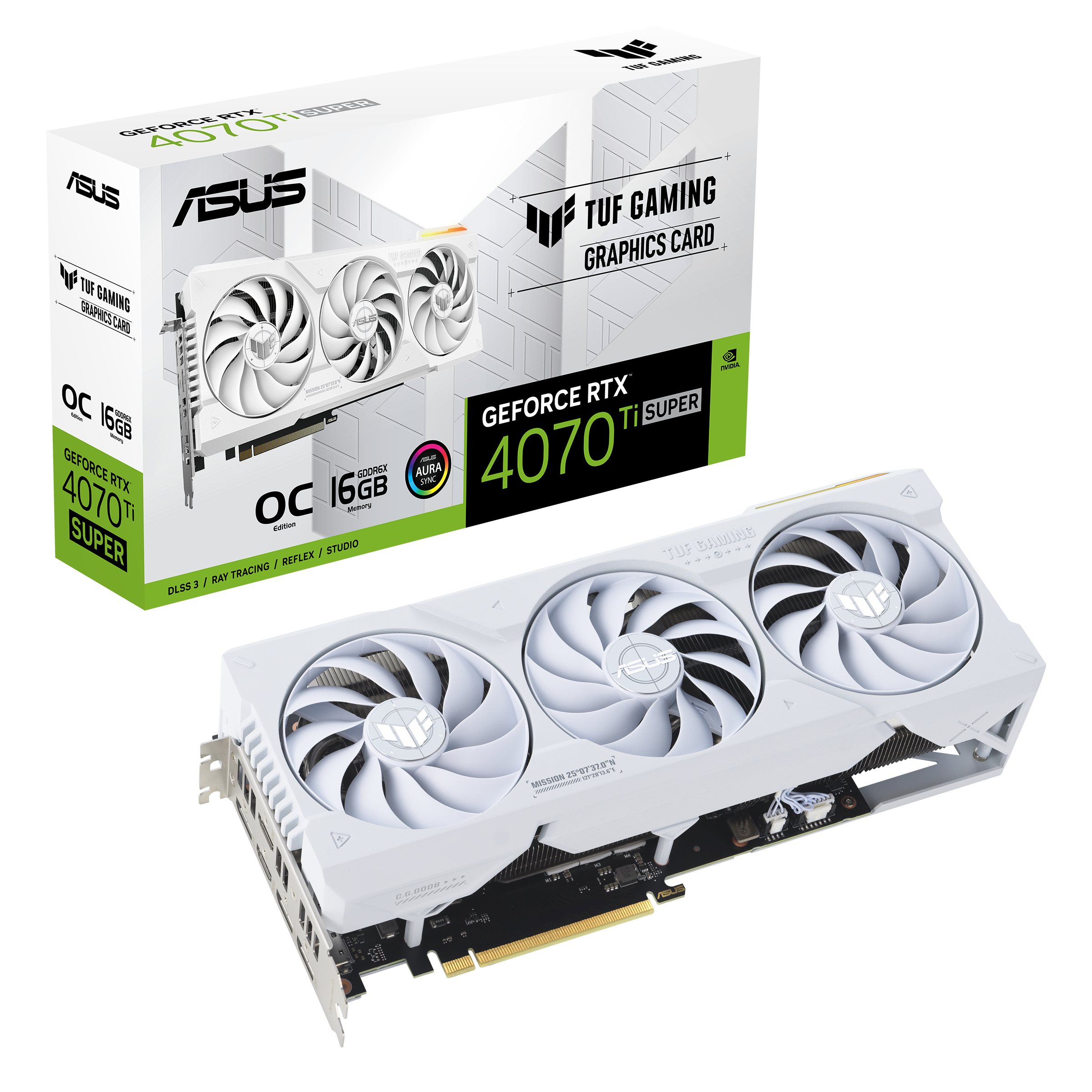 ASUS TUF GeForce RTX 4070Ti Super GAMING OC 16GB Grafikkarte White