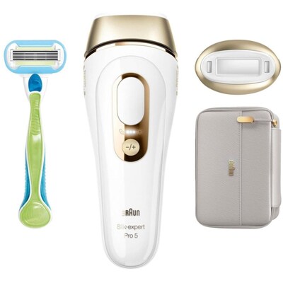 Tell a günstig Kaufen-Braun Silk-expert Pro PL 5054 weiß / gold. Braun Silk-expert Pro PL 5054 weiß / gold <![CDATA[• IPL-System mit 400.000 Lichtimpulsen • Achselhöhlen-Aufsatz • 10 Lichtintensitätseinstellungen • Netz-Betrieb • Venus Extra Smooth Rasier